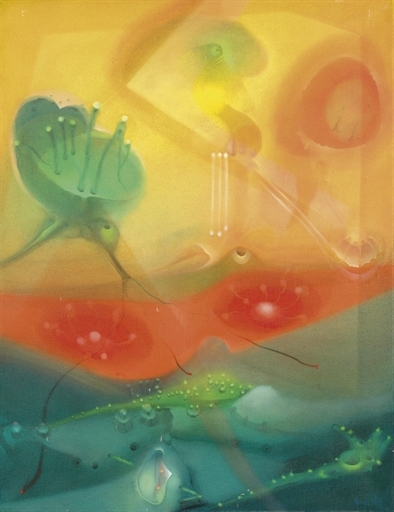 Artwork by Mauro Mejíaz, Fleur Sonore, Made of oil on canvas