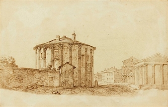 TEMPLE DE LA FORTUNE VIRILE ET TEMPLE DES VESTALES by Attributed to Gabriel Perelle