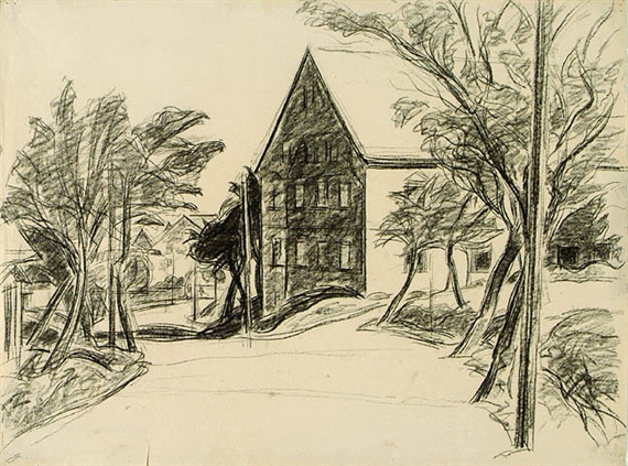 Dunkler Giebel. by Hermann Glöckner, 1929