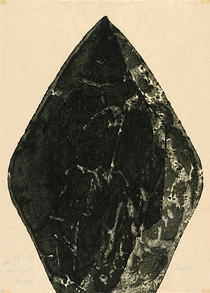 Blattform zweimal (zweifacher Abdruck einer Glasscheibe). by Hermann Glöckner, 1969