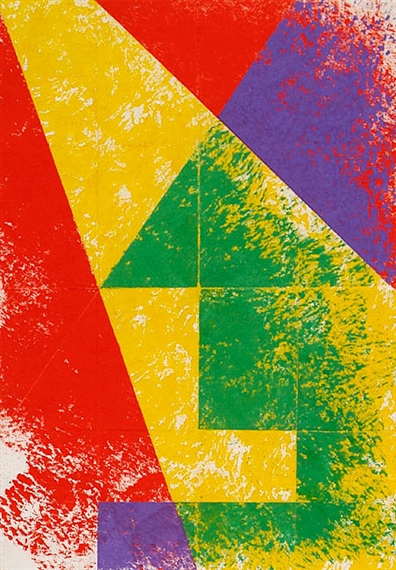 Heller Strahl (Profilkopf in Grün und Violett). by Hermann Glöckner, 1971