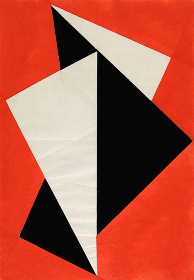 Dreieckige Erhebungen auf Rot.