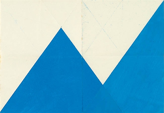 Faltung Blau/Weiß. by Hermann Glöckner, 1977