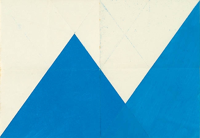 Artwork by Hermann Glöckner, Faltung Blau/Weiß., Made of tempera on paper