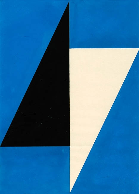 Artwork by Hermann Glöckner, Dreiecke auf Blau, Made of tempera on paper