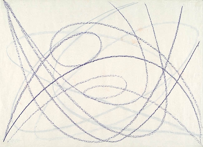 Artwork by Hermann Glöckner, Schwünge in Violett, 1984, Made of chalk