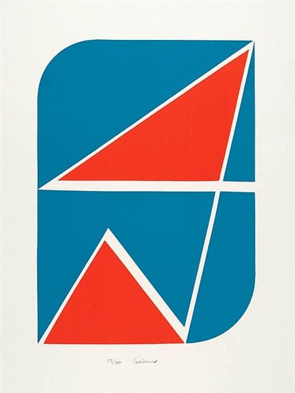 Zeichen in Rot und Blau