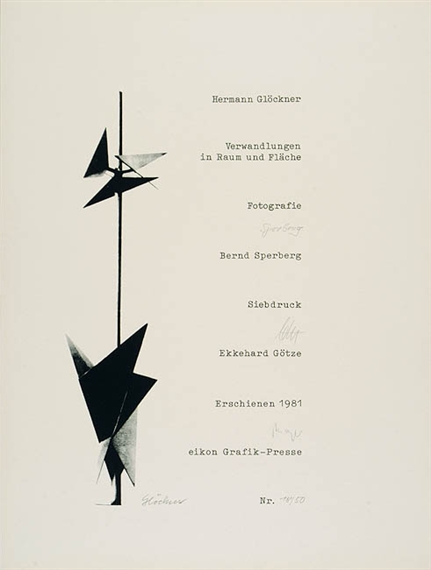 Verwandlungen in Raum und Fläche. Fotografie Bernd Sperberg. Siebdruck Ekkehard Götze. Dresden, eikon Grafik-Presse, 1981