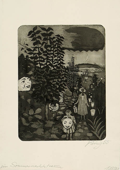 Artwork by Hans Körnig, Ein Sommernachtstraum, Made of aquatint, etching