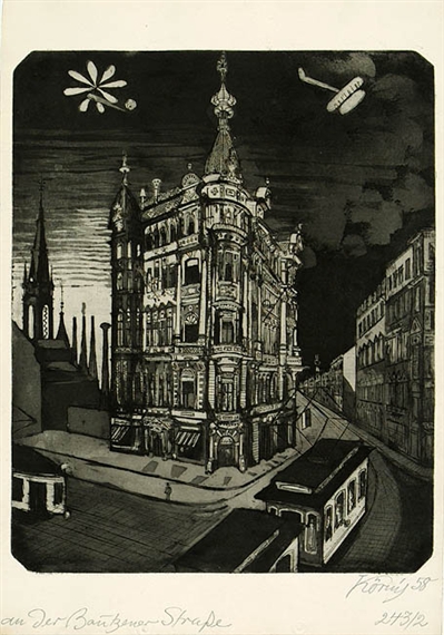 An der Bautzner Straße. by Hans Körnig, 1958