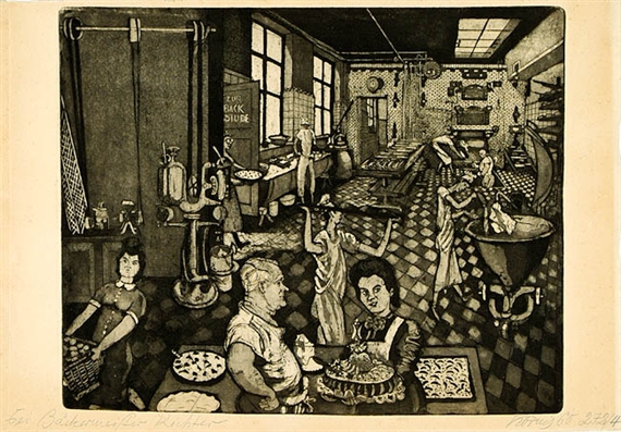 Bei Bäckermeister Richter. by Hans Körnig, 1960