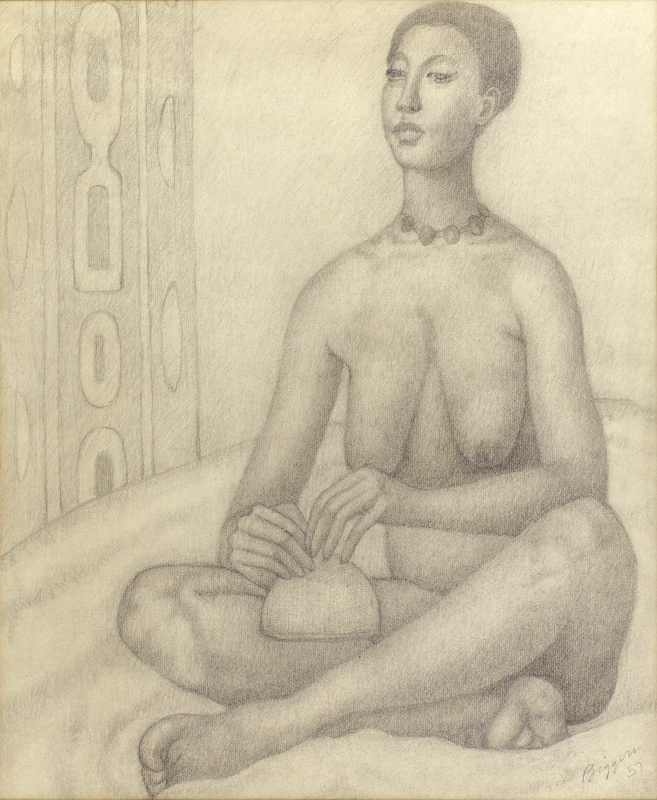 Artwork by John Biggers, Untitled, Made of Graphite on paper