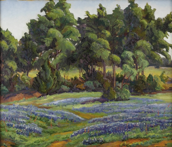 Untitled Bluebonnet Landscape by Florence McClung, 1930 - 1940