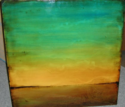 Artwork by Michael Hoffman, CALIFORNIA NIGHT, Made of oil and fresco on panel