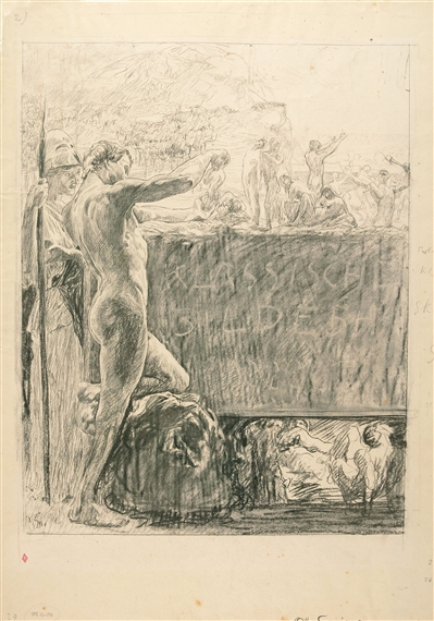 Entwurf für das Titelblatt "Klassischer Skulpturenschatz". by Otto Greiner, 1897