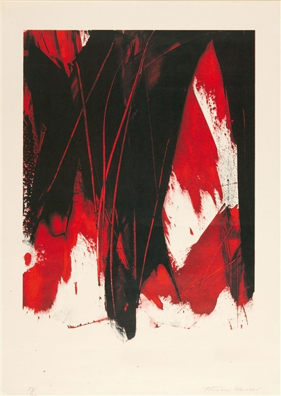 Komposition in Rot und Schwarz by Theodor Werner, 1962