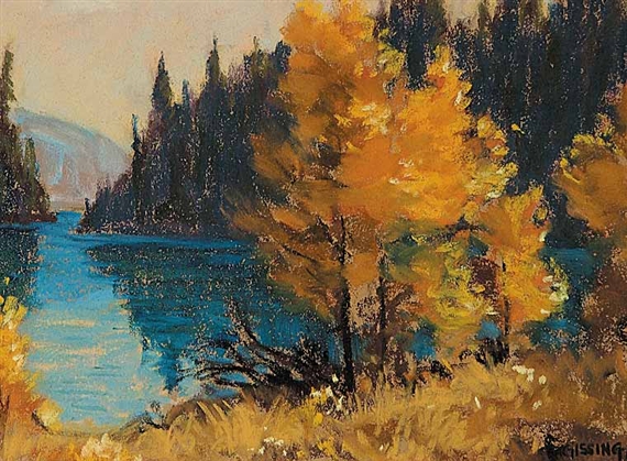Untitled - Autumn on Ghost Lake by Roland Gissing, 1940