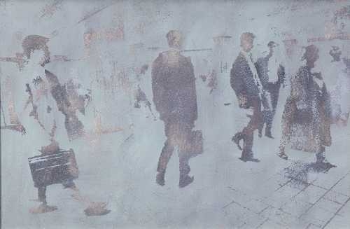 Artwork by David Fried, Incedent of a curve # 4, Made of mixed media