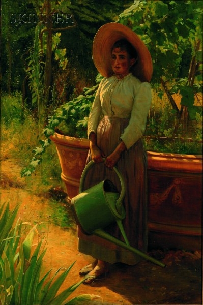 Artwork by Frank Townsend Hutchens, Summer in Italy, Made of Oil on canvas