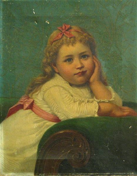 Virgil Williams | Portrait of a young girl with a pink sash (1870