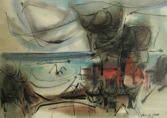 Abstract seascape by Alexander Nepote, 1960