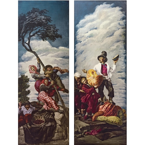 El vendedor de Ciruelas; El vendedor de melones (The Plum Seller; The Melon Seller) (a pair) by José Mariá Sert y Badiá