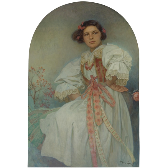 Portrait of Elika Polívková by Alphonse Mucha