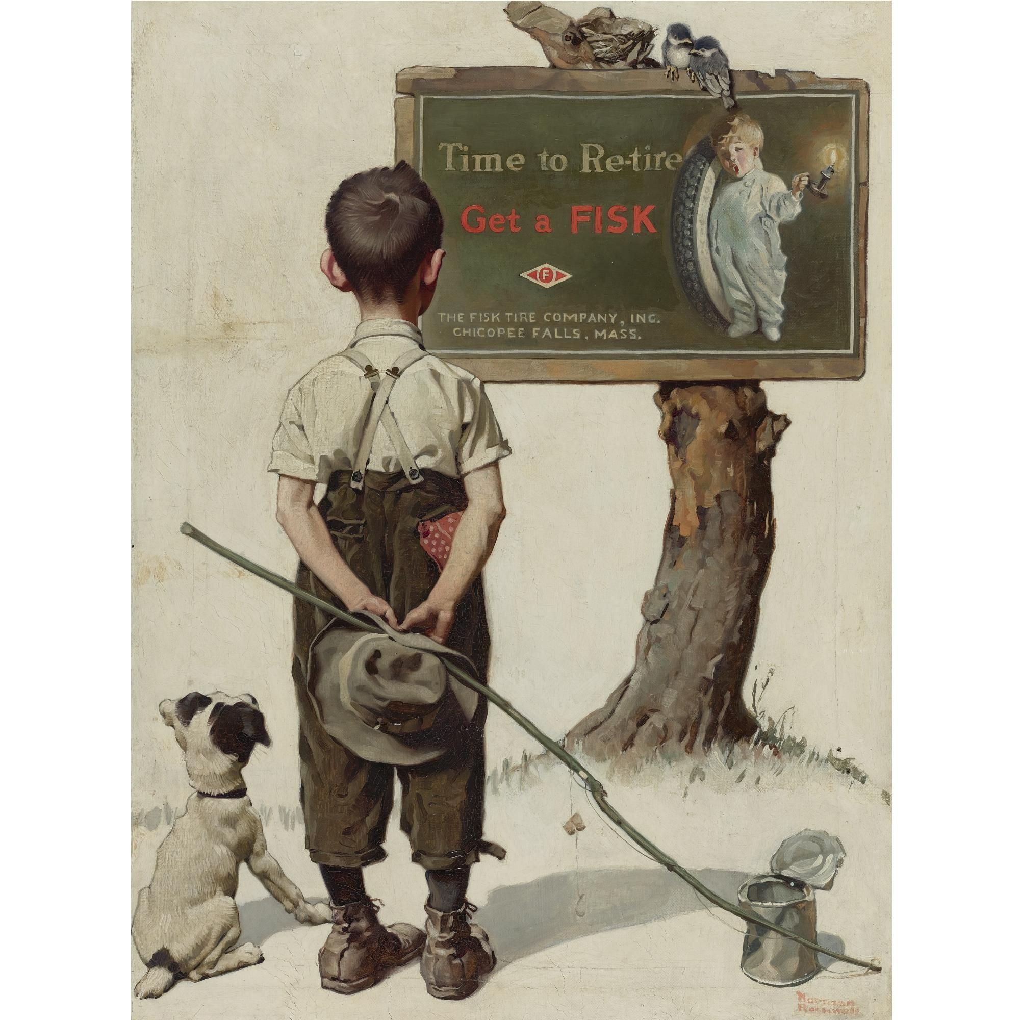 Norman Rockwell Time To Retire Boy And Dog 1924 Mutualart