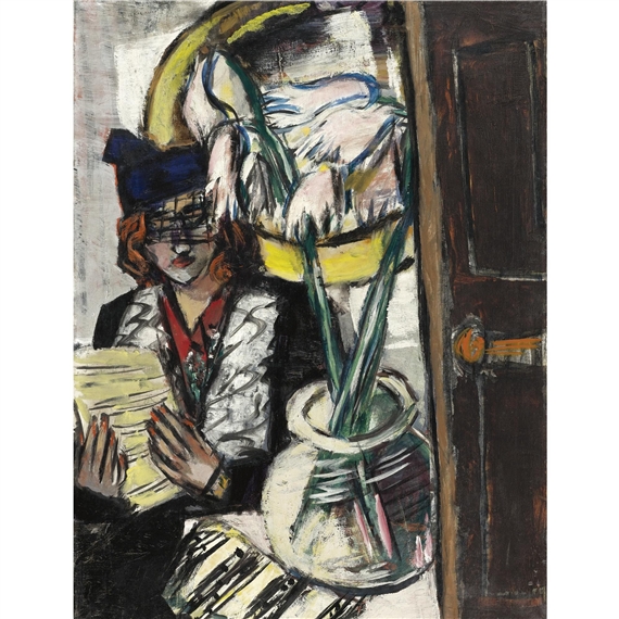 Frau mit Blumen (Woman with Flowers) by Max Beckmann, FullFormat:,year,1940