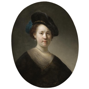 Portrait of a Young Woman with a Black Cap - Rembrandt van Rijn