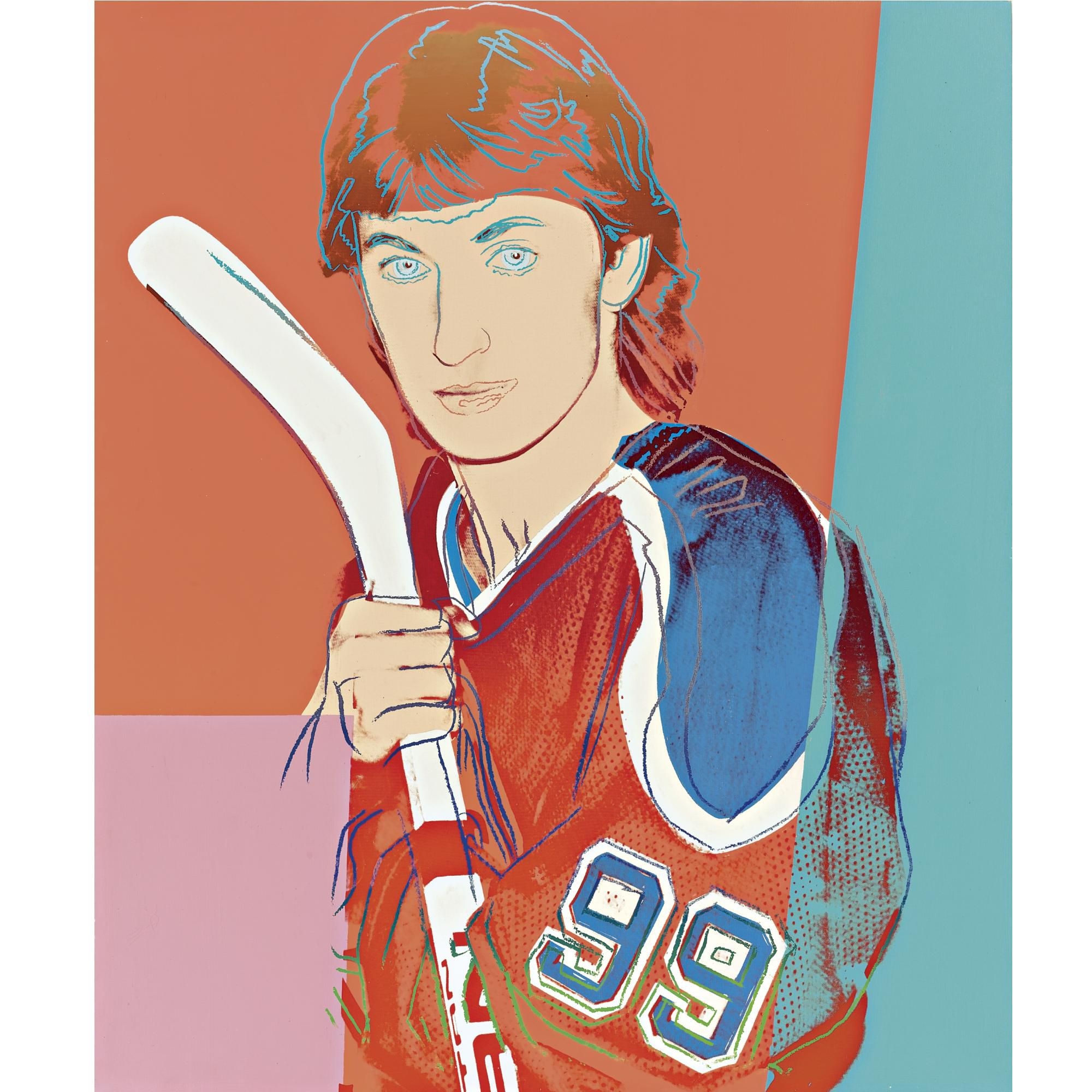 Artwork by Andy Warhol, Wayne Gretzky, Made of acrylic and silkscreen ink on canvas