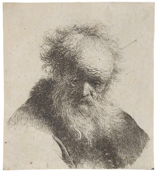 van Rijn Rembrandt | BUST OF AN OLD MAN WITH FLOWING BEARD AND WHITE ...