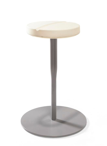 A SET OF FOUR DAMIEN HIRST TALL PILL STOOLS WITH BASES