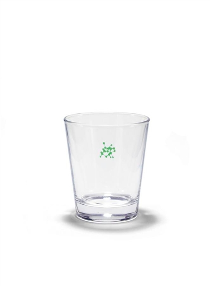 A SET OF TEN PHARMACY GLASS TUMBLERS