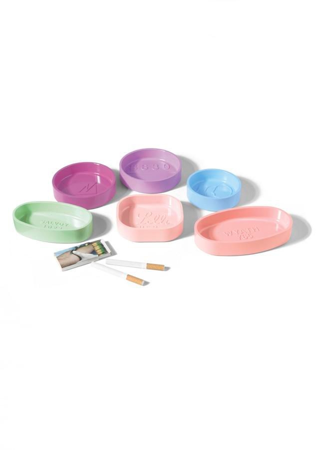 Artwork by Damien Hirst, A COMPLETE SET OF SIX PHARMACY ASHTRAYS