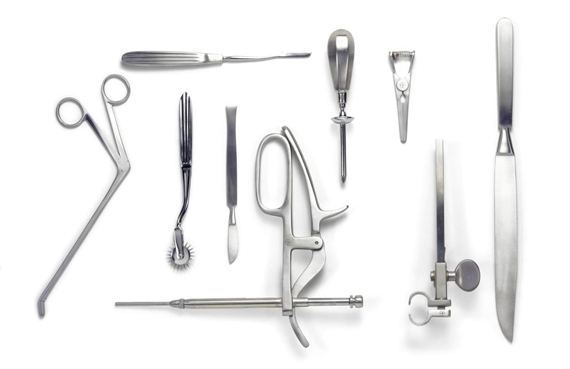 A SELECTION OF SURGICAL INSTRUMENTS by Damien Hirst
