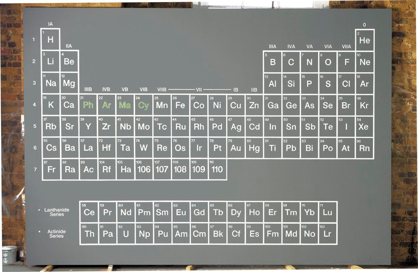 Artwork by Damien Hirst, GREY PERIODIC TABLE