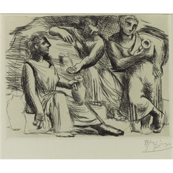 Pablo Picasso、TROIS FEMMES A LA FONTAINE Three women at a fountain (study), 1921 - Pablo Picasso