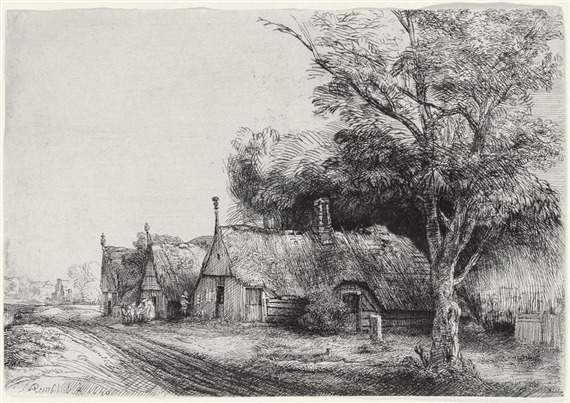 THREE GABLED COTTAGES BESIDE A ROAD (B., HOLL. 217; H. 246; BB. 50-D)