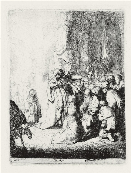 THE PRESENTATION IN THE TEMPLE WITH THE ANGEL: SMALL PLATE (B., HOLL. 51; H. 18; BB. 30-C)