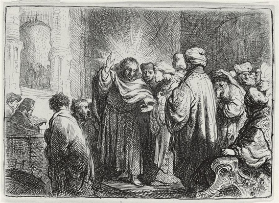 Artwork by Rembrandt van Rijn, THE TRIBUTE MONEY (B., HOLL. 68; H. 124; BB. 35-2)