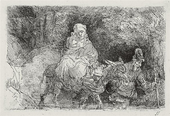 THE FLIGHT INTO EGYPT; CROSSING A BROOK (B., HOLL. 55; H. 276; BB. 54-D)