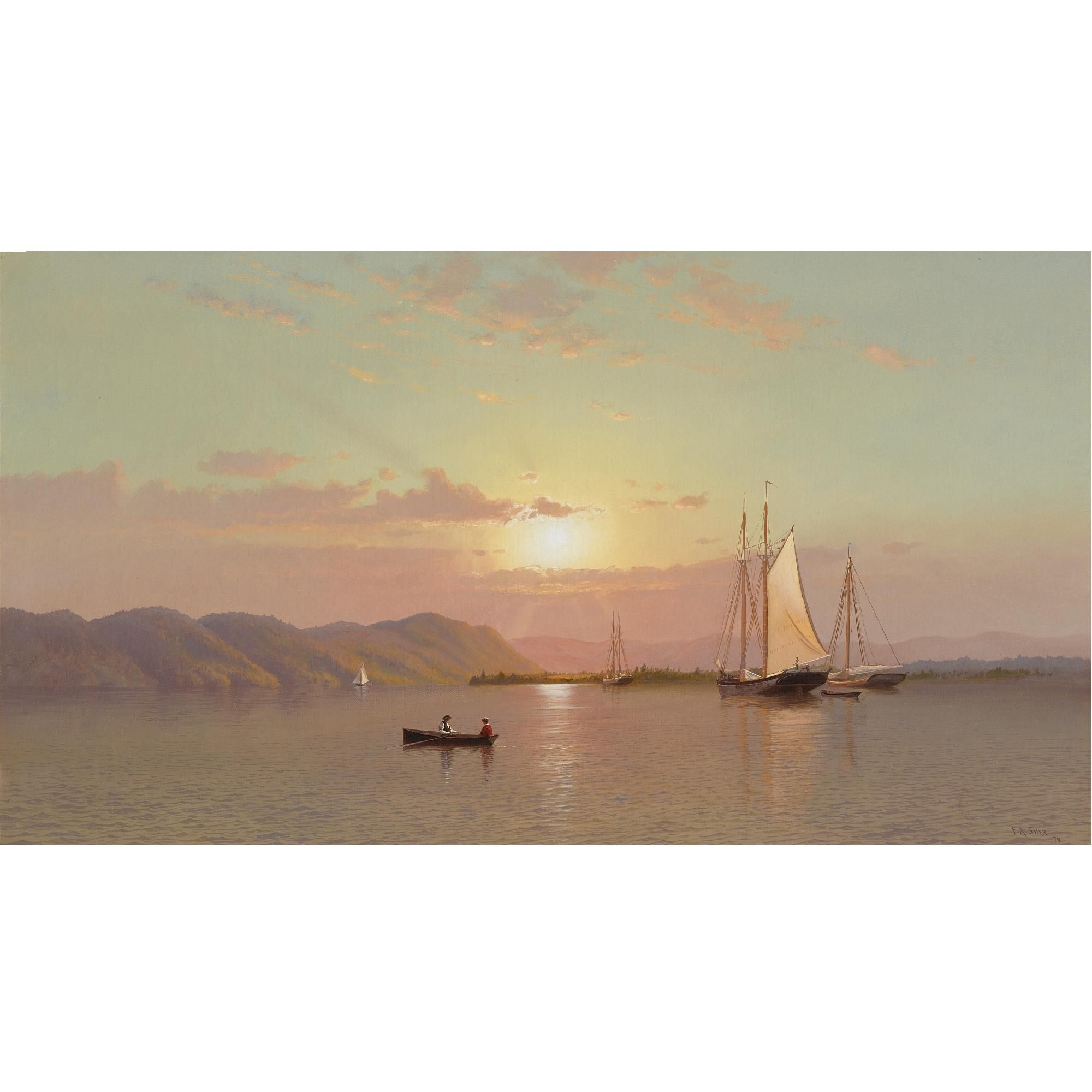 Artwork by Francis A. Silva, Sunrise at Tappan Zee, Made of oil on canvas