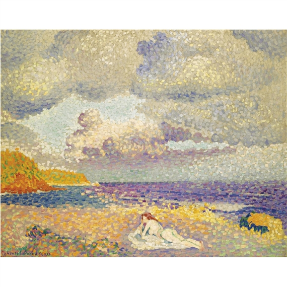 Henri Edmond Cross、AVANT L'ORAGE,LA BAIG Henri-Edmond Cross | AVANT L'ORAGE, LA BAIGNEUSE (Circa 1907