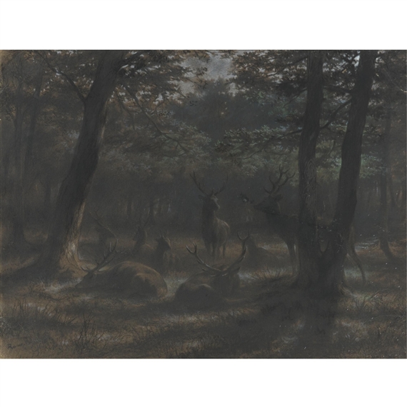 Deer in the Moonlight by Rosa Bonheur