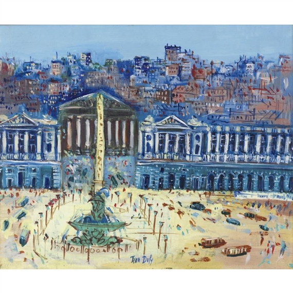 Place de la Concorde (La Madeleine) by Jean Dufy, FullFormat:circa,year,1952
