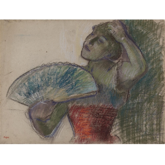 Danseuse à l'eventail by Edgar Degas, FullFormat:circa,year,1894