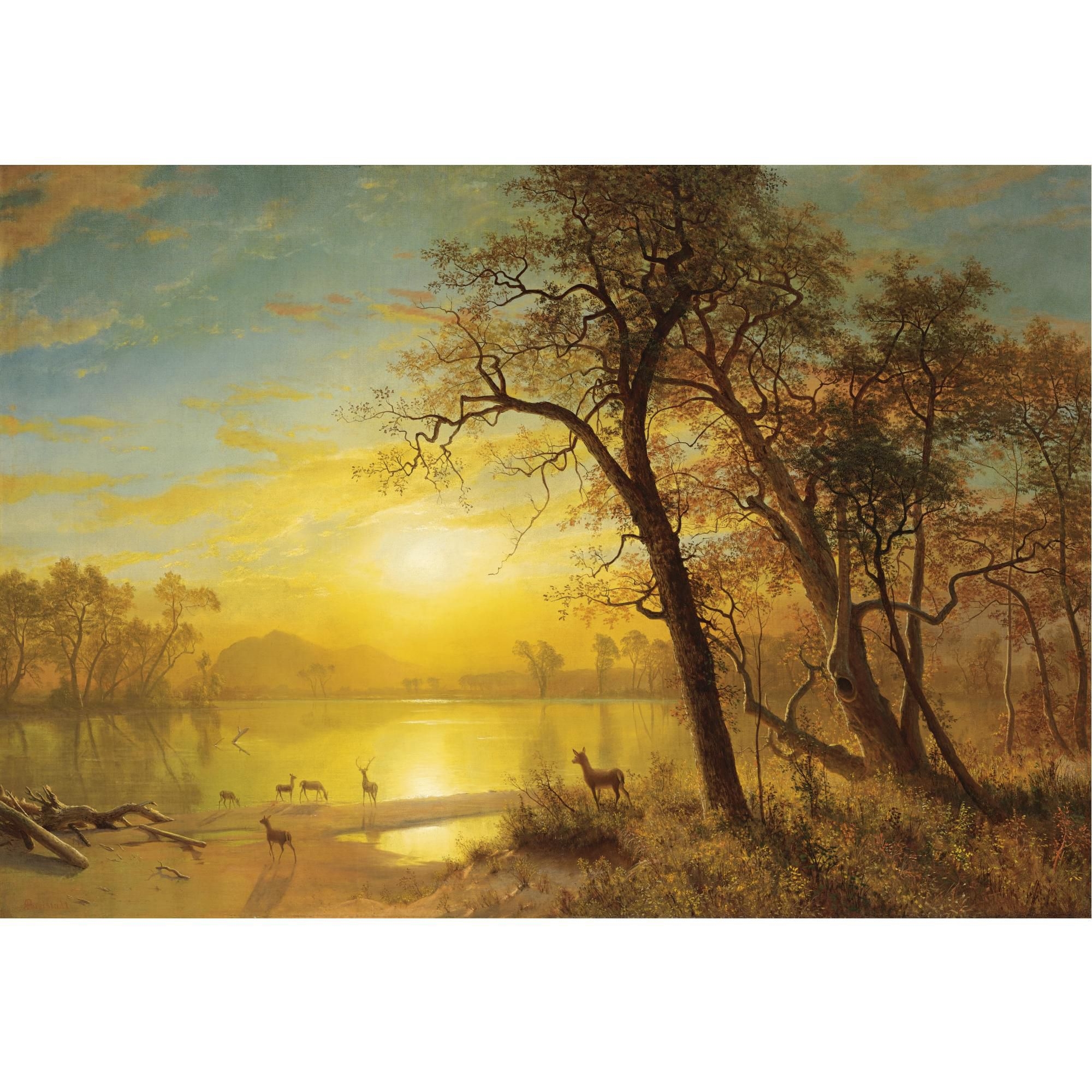 Artwork by Albert Bierstadt, Mountain Lake, Made of oil on canvas