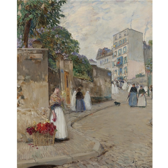 Rue Montmartre, Paris by Childe Hassam, FullFormat:,year,1888