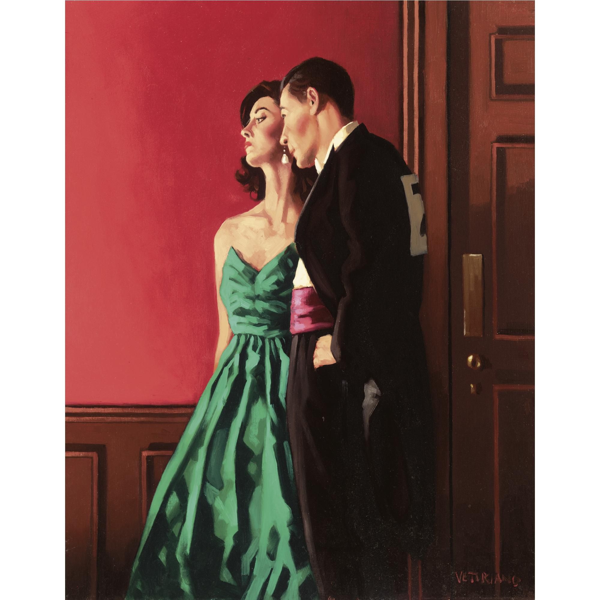 "Tango Dancers" By Jack Vettriano - Framed & Mounted Art Print (Gold Frame)